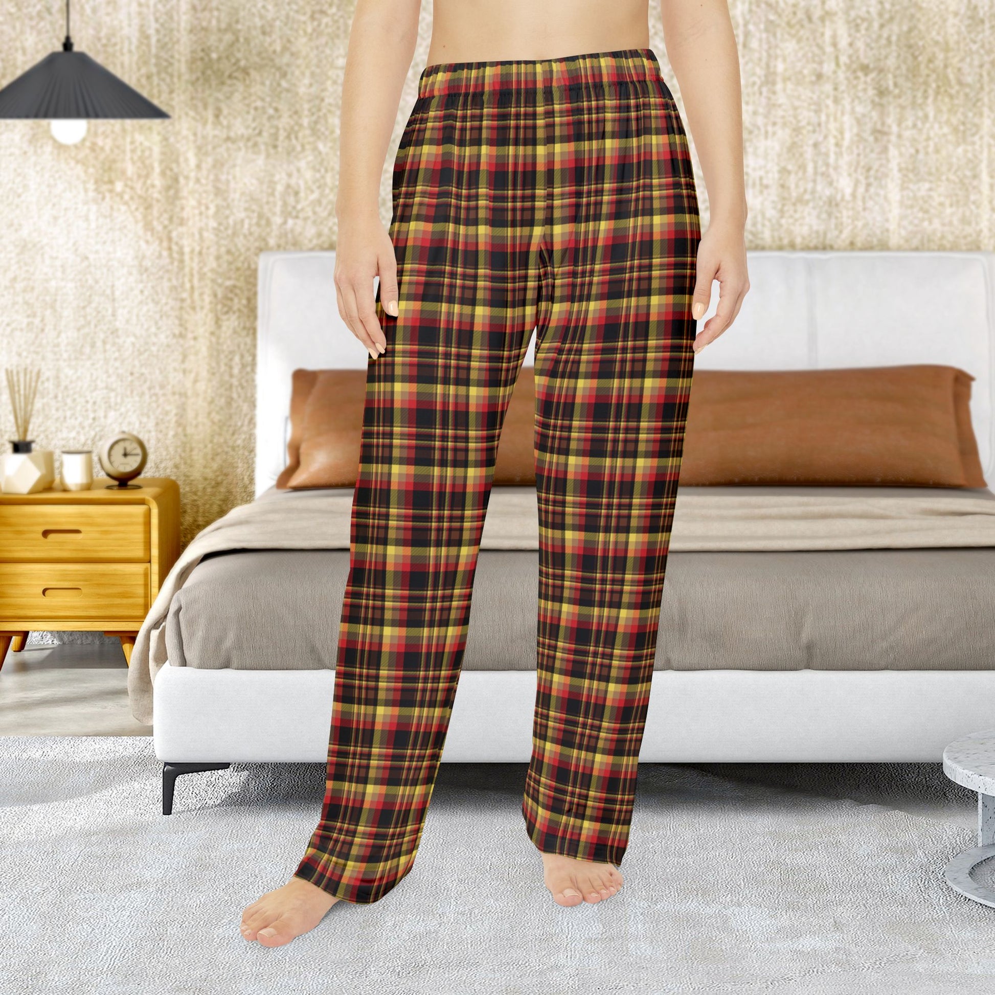 Women’s Black, Red & Yellow Gurnee IL Pajama Pants