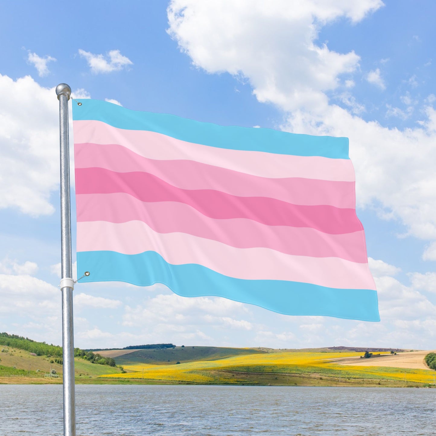 Transfeminine Pride Flag with Grommets