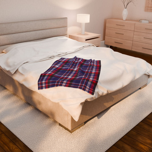 Leather Pride Plaid Velveteen Plush Blanket