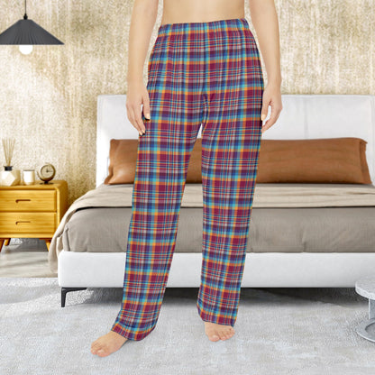 Women’s Raspberry, Blue, Teal & Purple Mason OH Plaid Pajama Pants