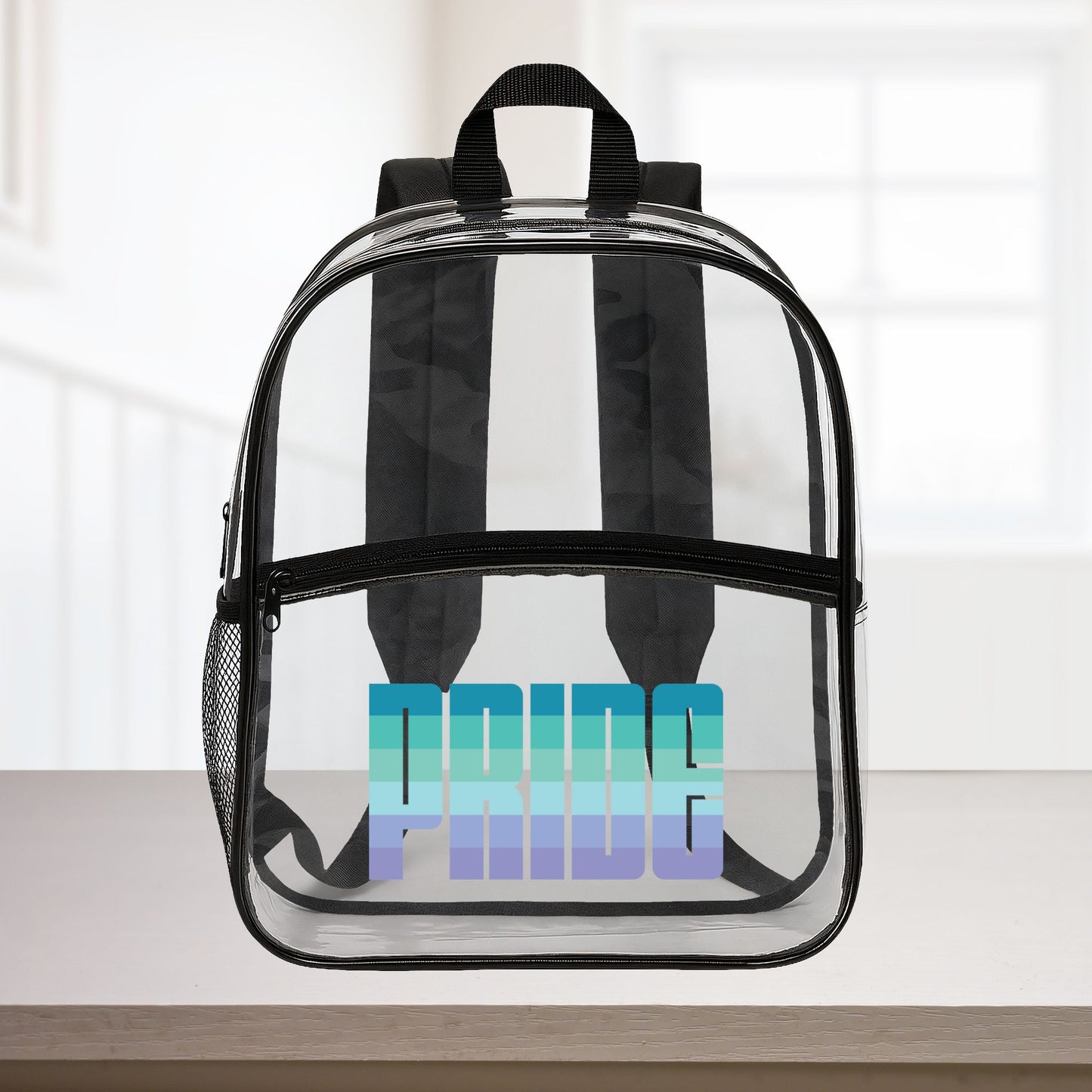 Clear Black One size Neptunic Pride 15"×12" Clear Backpack