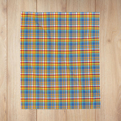 Midway Boardwalk Rainbow Ohio Plaid Velveteen Plush Blanket