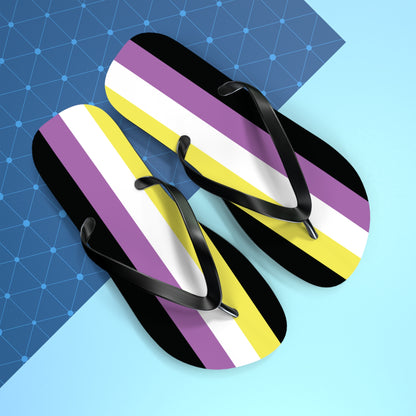 Anonbinary Pride Flip Flops