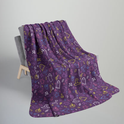 Bigender Yellow Pride Halloween Fleece Sherpa Blanket