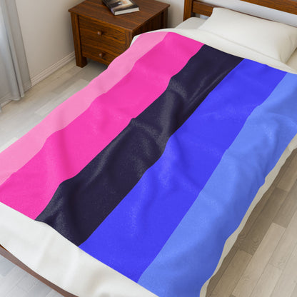 Velveteen Plush Omnisexual Pride Flag Blanket
