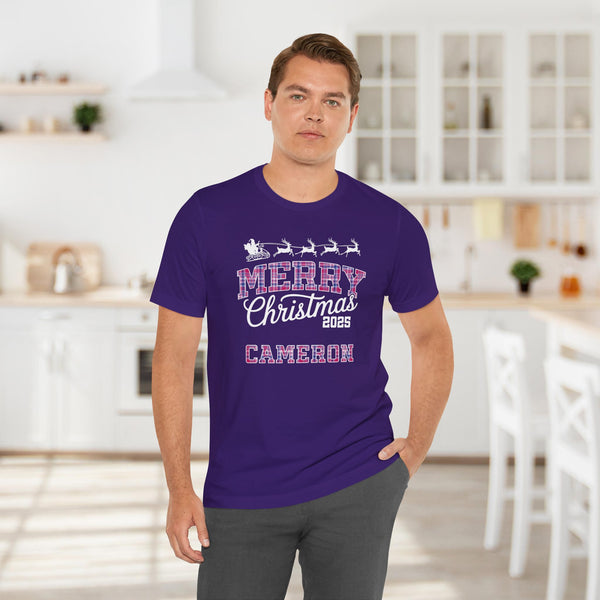 Team Purple Custom Christmas Bisexual Pride Plaid Pajama Tee Top