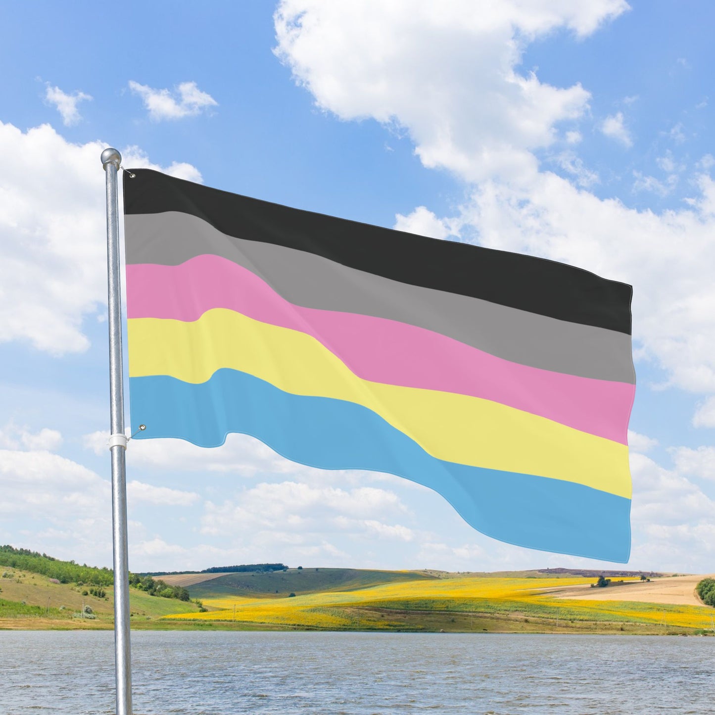 Polygender Double-Sided Pride Flag with Grommets