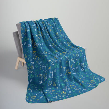 Non-Binary Boy Pride Halloween Fleece Sherpa Blanket