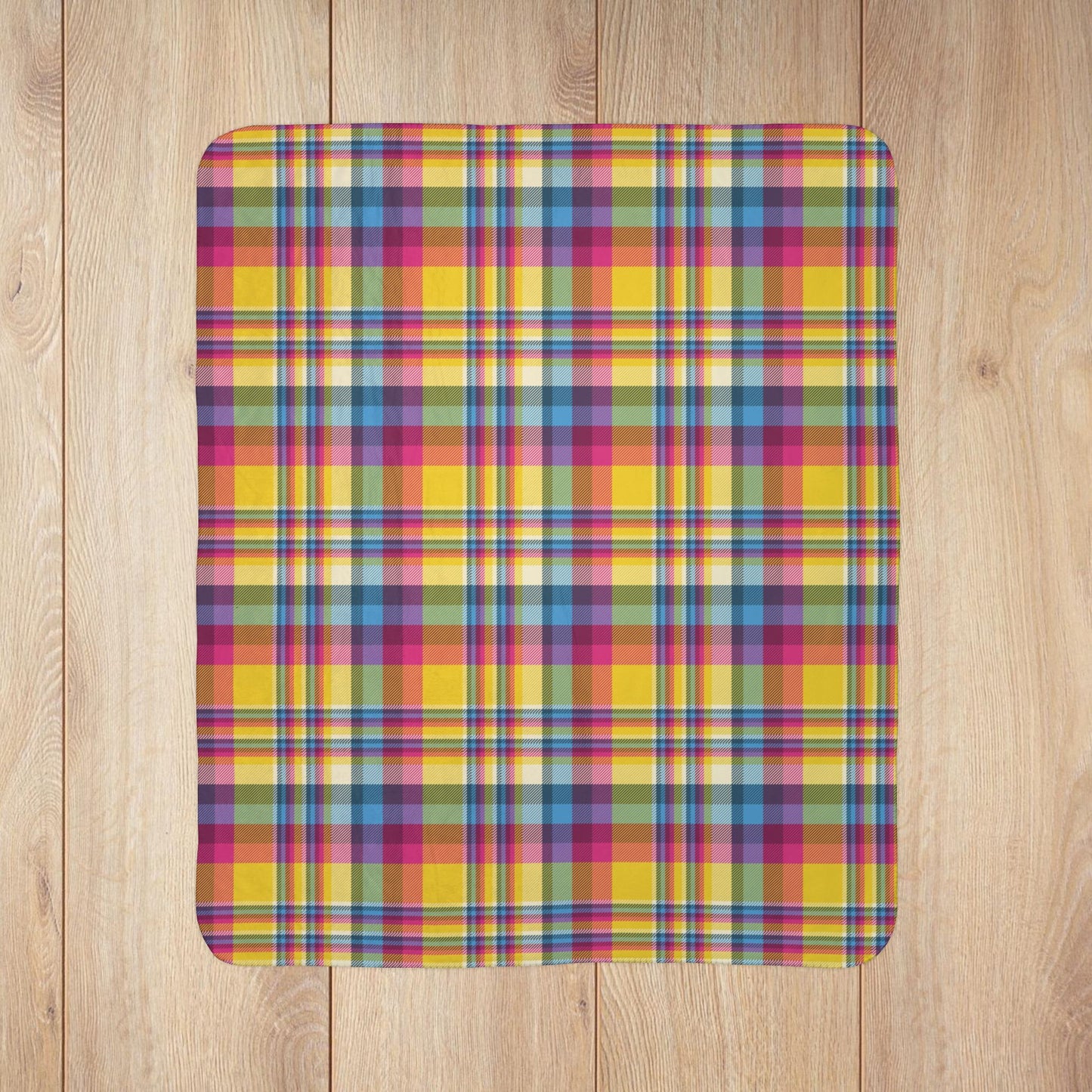 Pansexual Pride Plaid Fleece Sherpa Blanket
