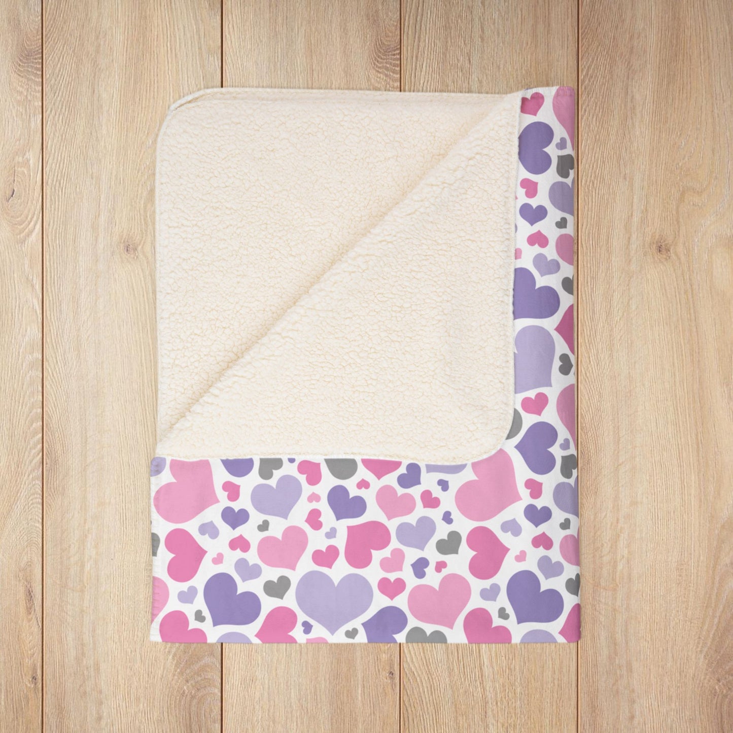 Cupiosexual Pride Valentine’s Day Hearts White Fleece Sherpa Blanket