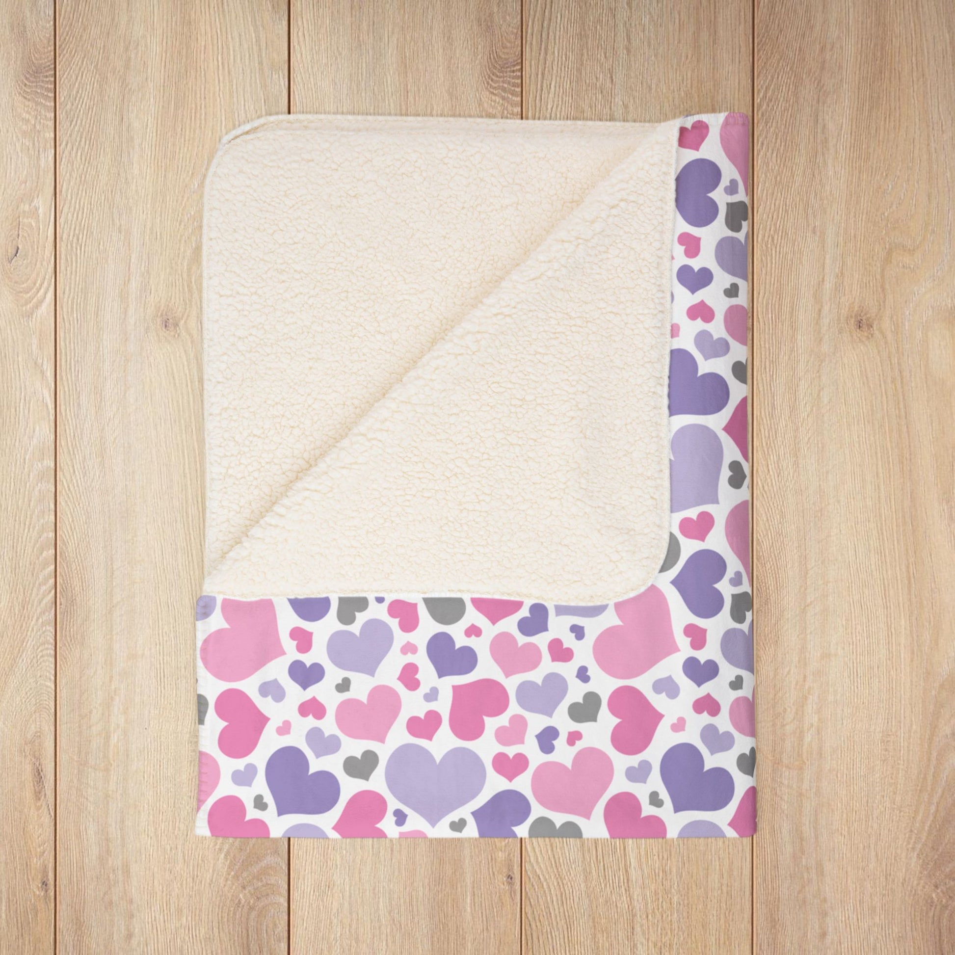 Cupiosexual Pride Valentine’s Day Hearts White Fleece Sherpa Blanket