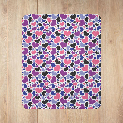 Genderfluid Pride Valentine’s Day Hearts Light Grey Fleece Sherpa Blanket