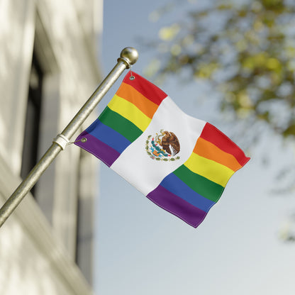 Mexico Rainbow Pride Flag with Grommets
