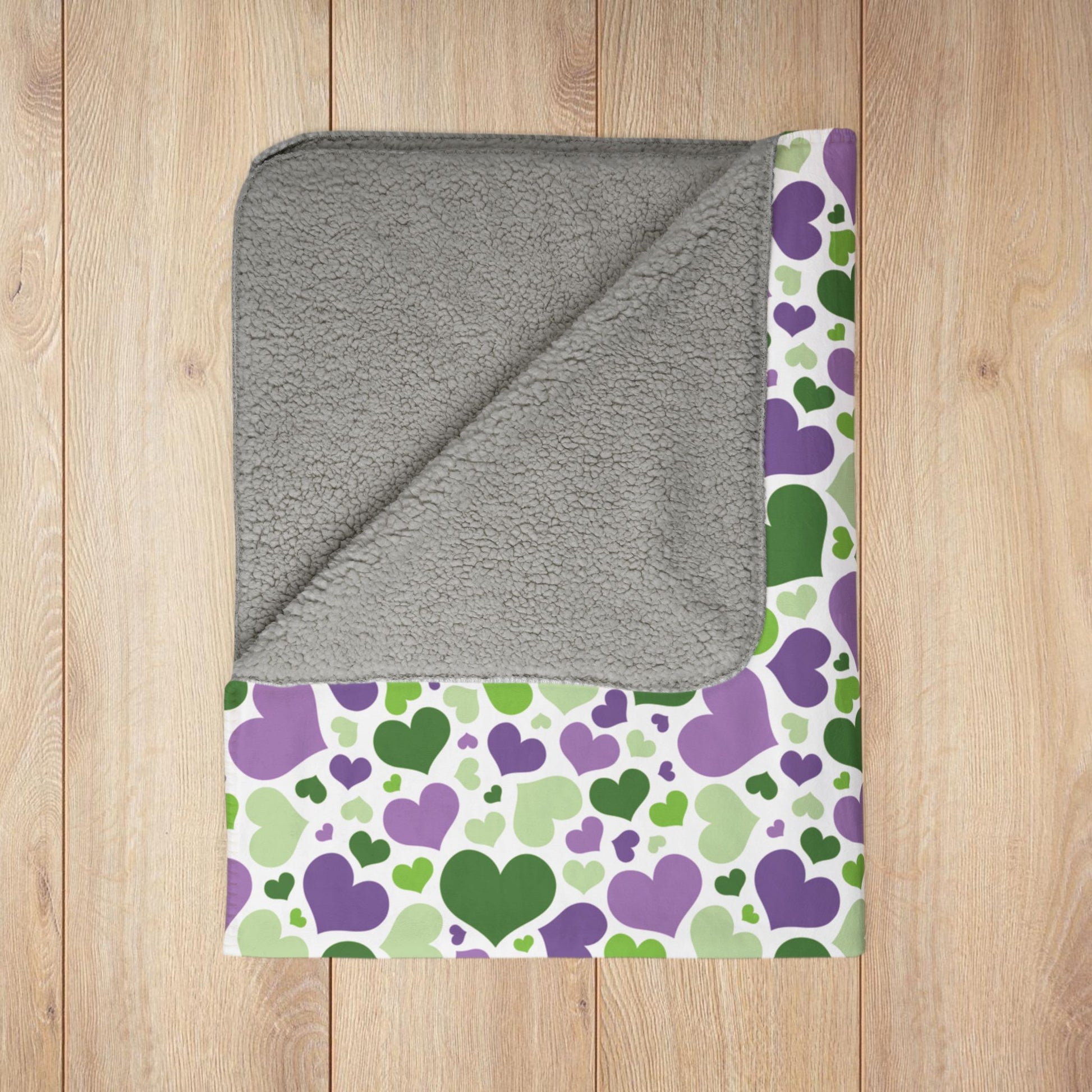 Genderqueer Pride Valentine’s Day Hearts Fleece Sherpa Blanket