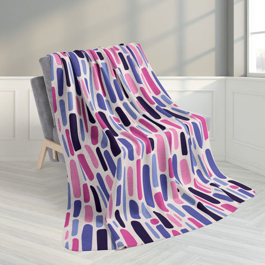 60" × 80" Omnisexual Pride Staggered Mosaic Fleece Sherpa Blanket