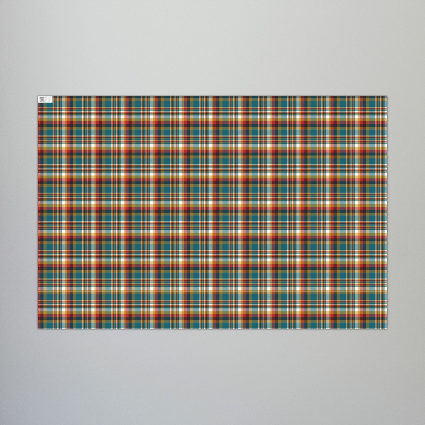 Christmas Teal & Black Jacksonville FL Plaid Gift Wrapping Paper Roll