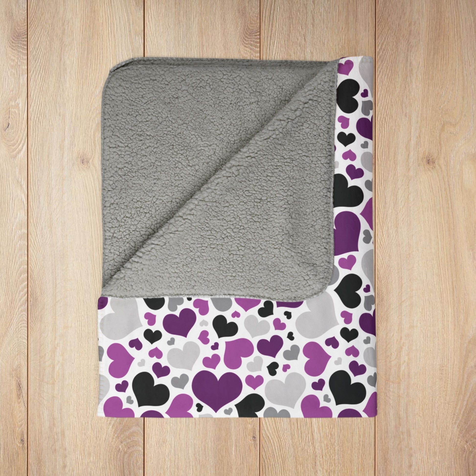 Demisexual Pride Valentine’s Day Hearts White Fleece Sherpa Blanket