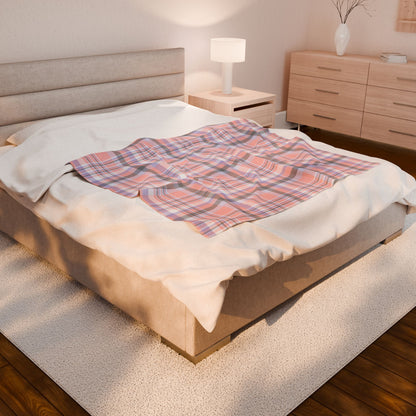 Cupioromantic Pride Plaid Velveteen Plush Blanket
