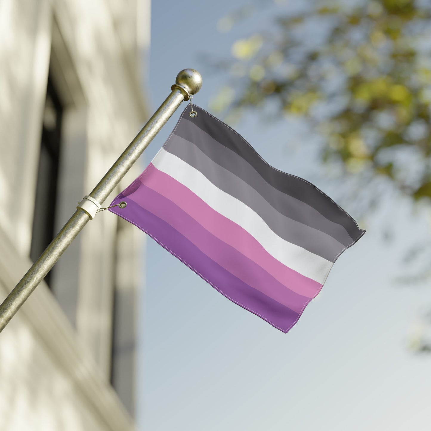 12'' × 18'' Petalsexual Grey Double-Sided Pride Flag with Grommets