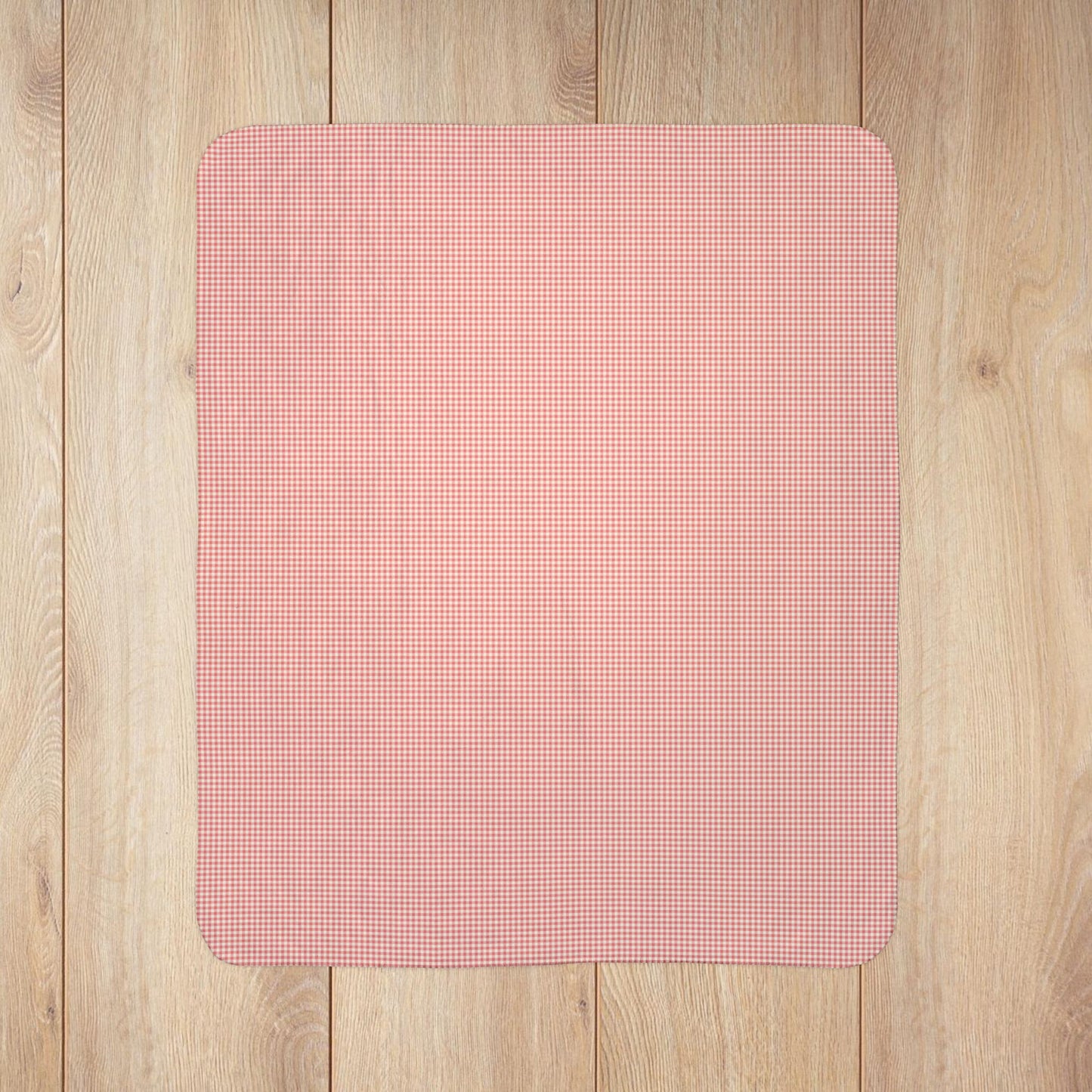 Strawberry & Cream Gingham Fleece Sherpa Blanket