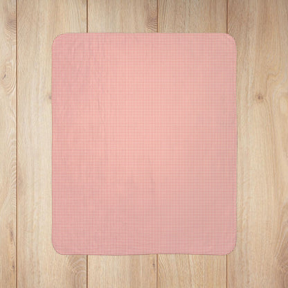 Strawberry & Cream Gingham Fleece Sherpa Blanket