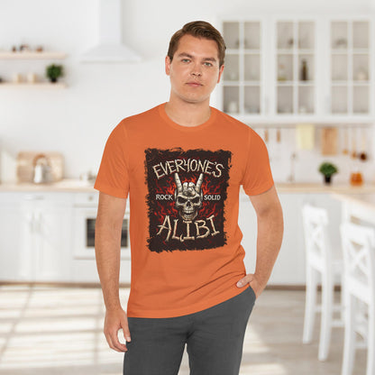 Burnt Orange Everyone's Alibi Skull Hand T-Shirt