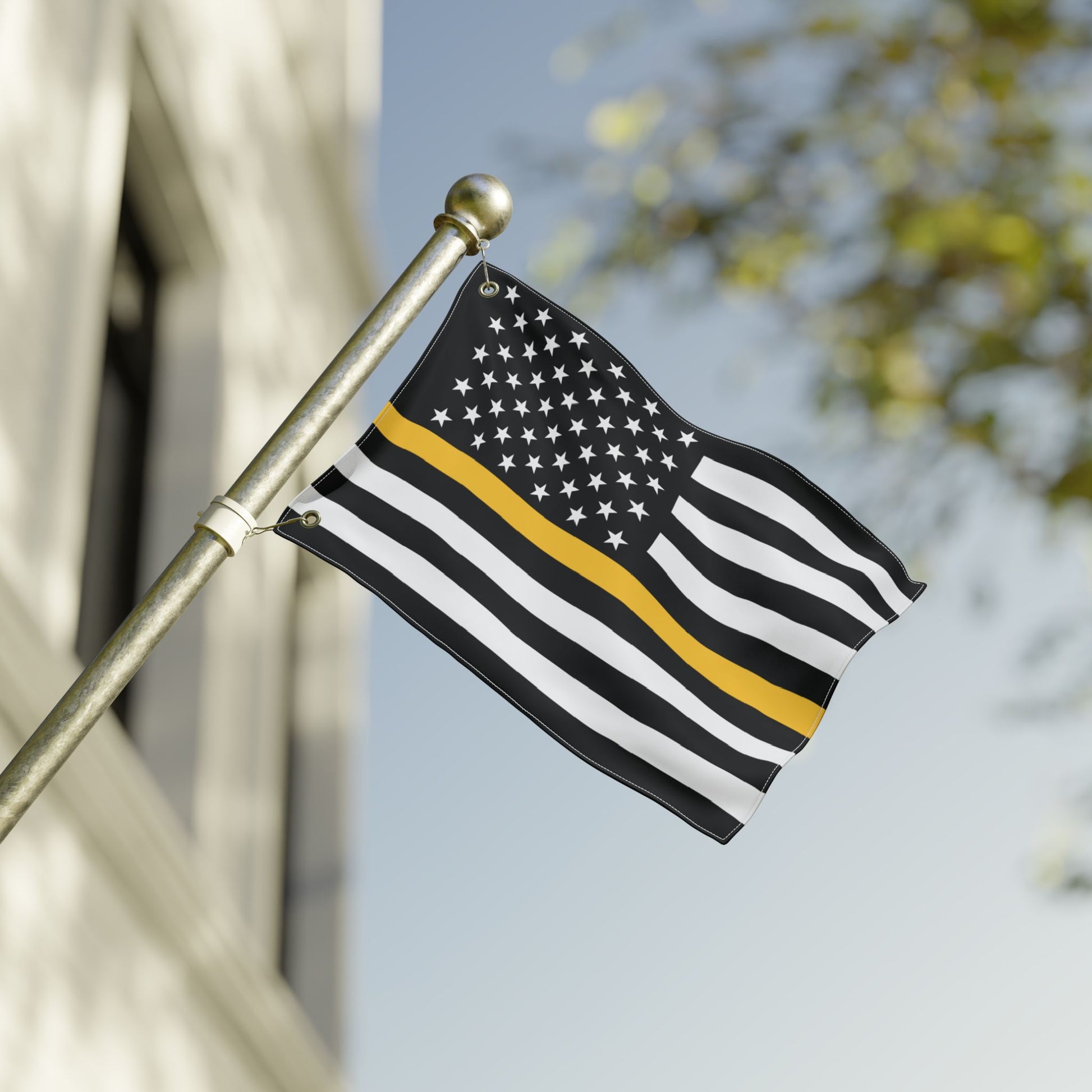 12'' × 18'' USA Thin Gold Line American Flag with Grommets