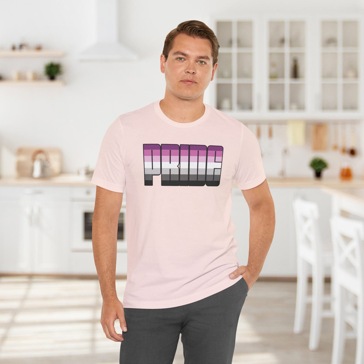 Soft Pink Straight Queer Pride Tee