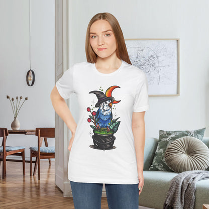 Lovebird Witch, Hand-Drawn & Hand-Colored Tee