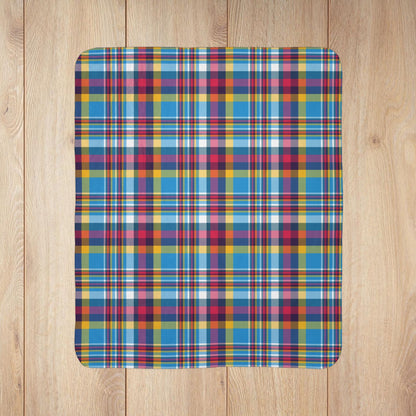 Polyamory Pride Plaid Fleece Sherpa Blanket
