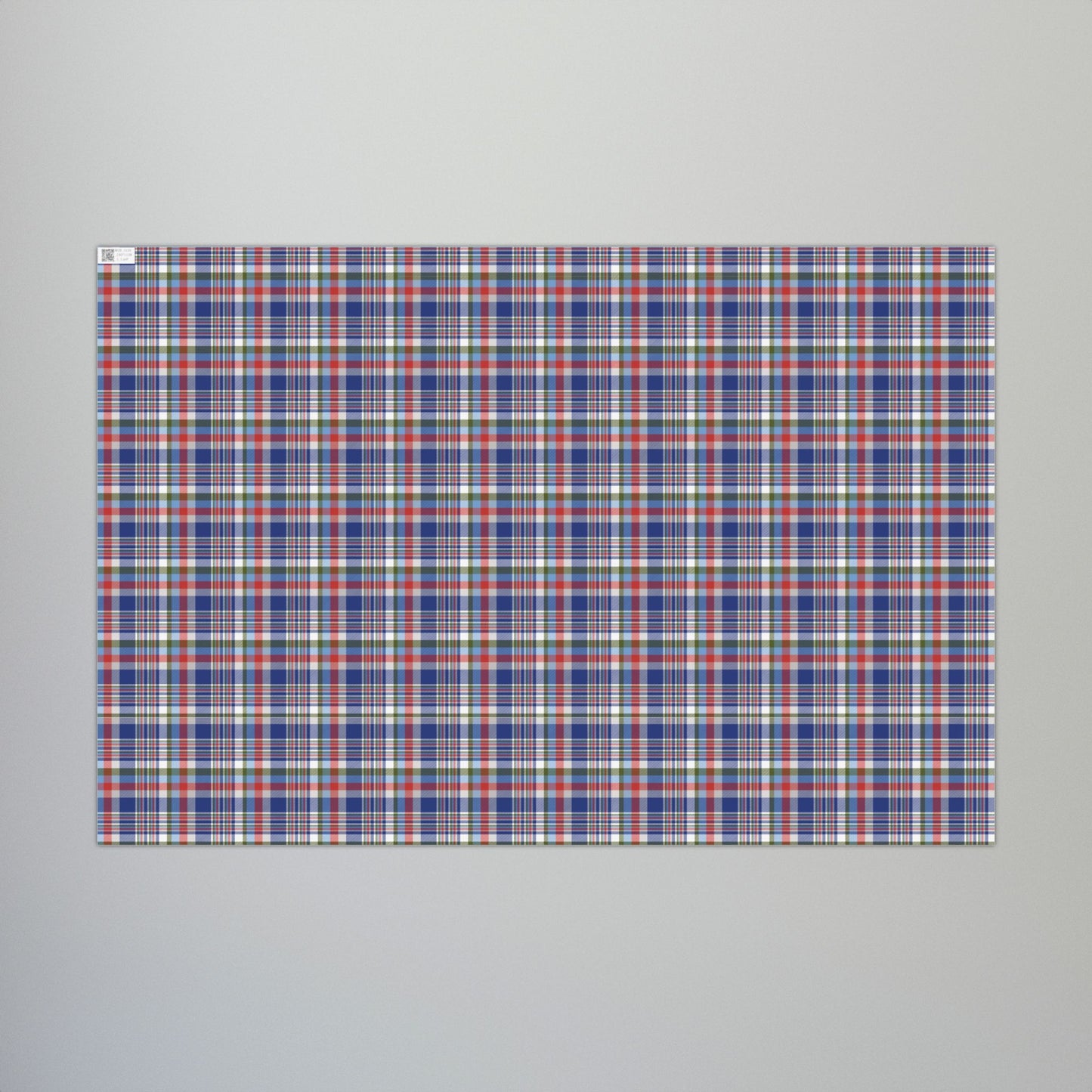 Christmas Red, White & Blue Chicago IL Plaid Gift Wrapping Paper Roll