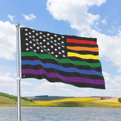 USA Rainbow Pride Flag with Grommets