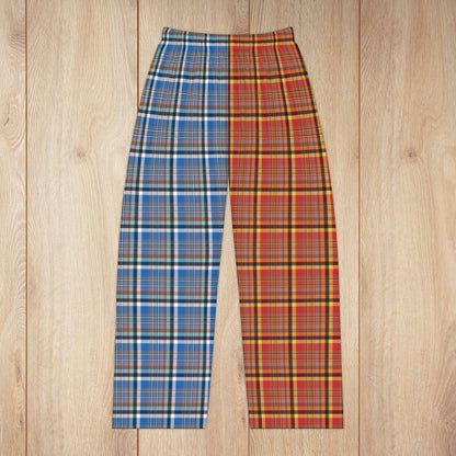Women’s Half Red, Half Blue Plaid Sandusky OH Pajama Pants