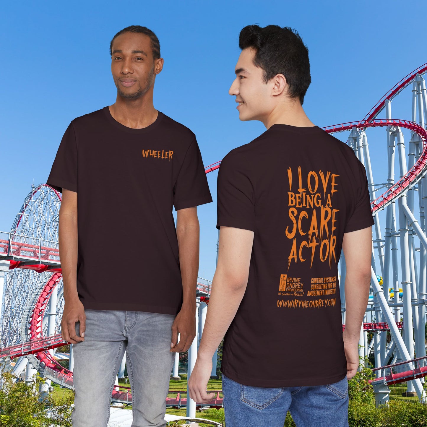 Oxblood Black I Love Being a Scare Actor Personalized Tee • Irvine Ondrey Engineering