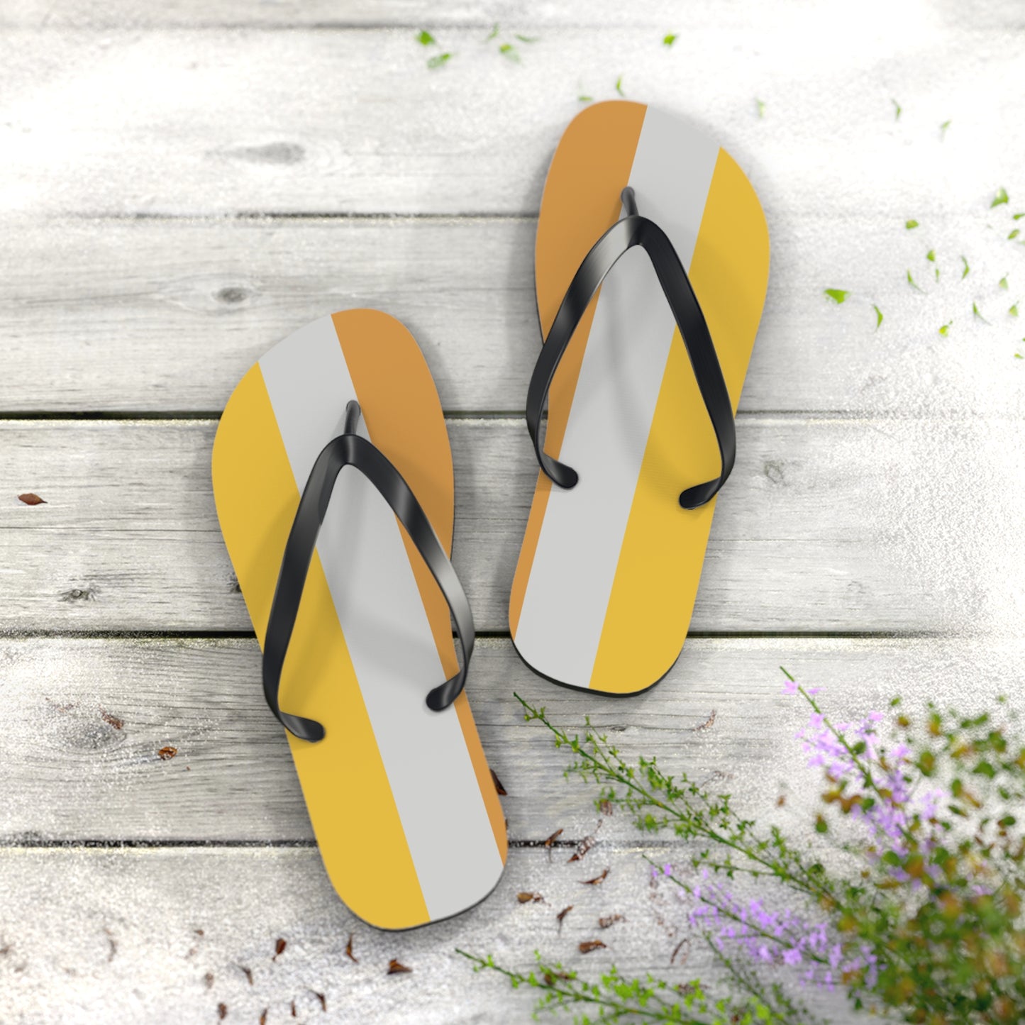 XL Black sole Disability Gold Pride Flip Flops
