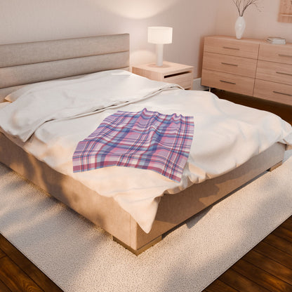 Bigender Pride Plaid Velveteen Plush Blanket