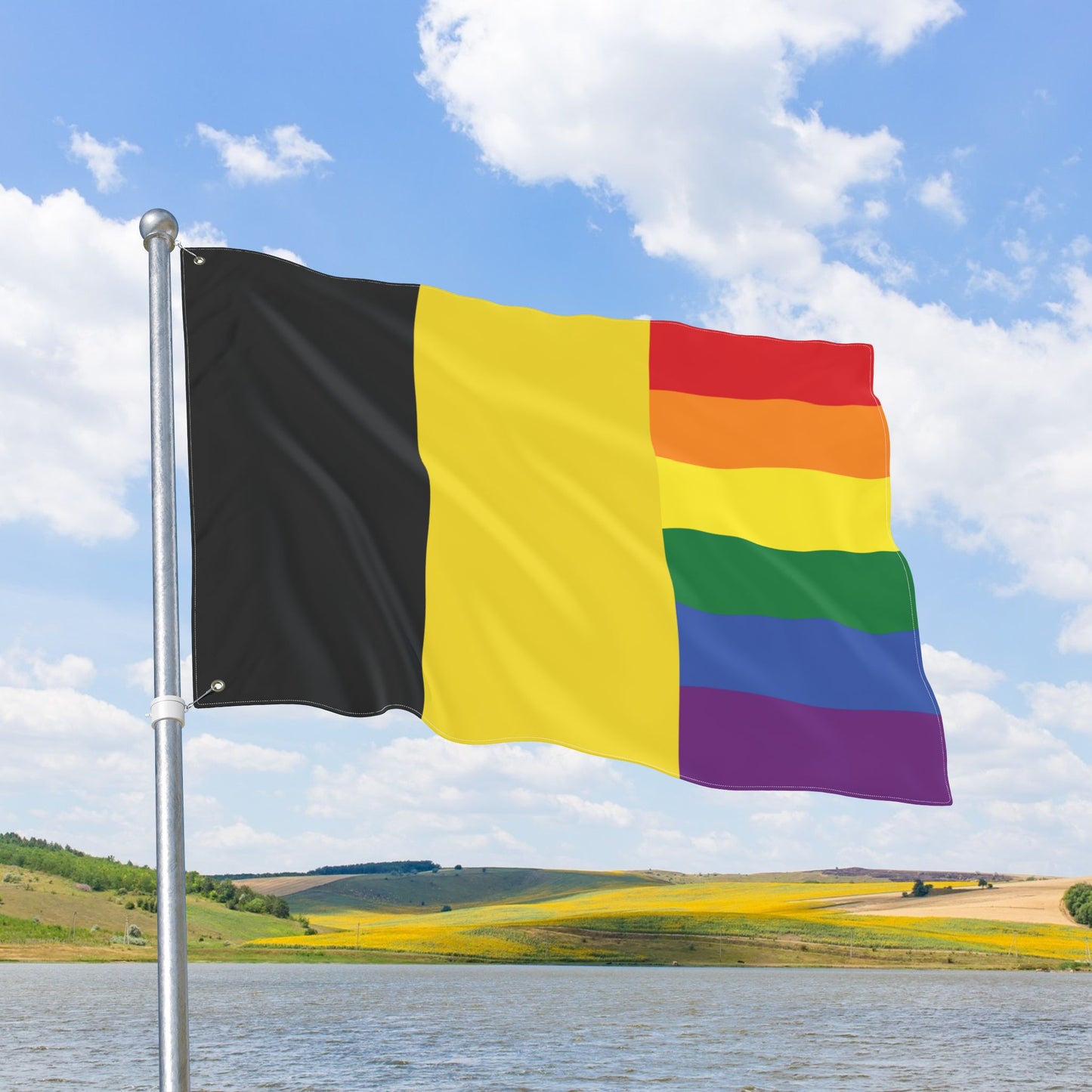 Pittsburgh Pride Flag Colors with Grommets