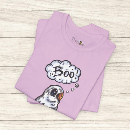 Ghost Lovebird Boo! Hand-Drawn & Hand-Colored Tee