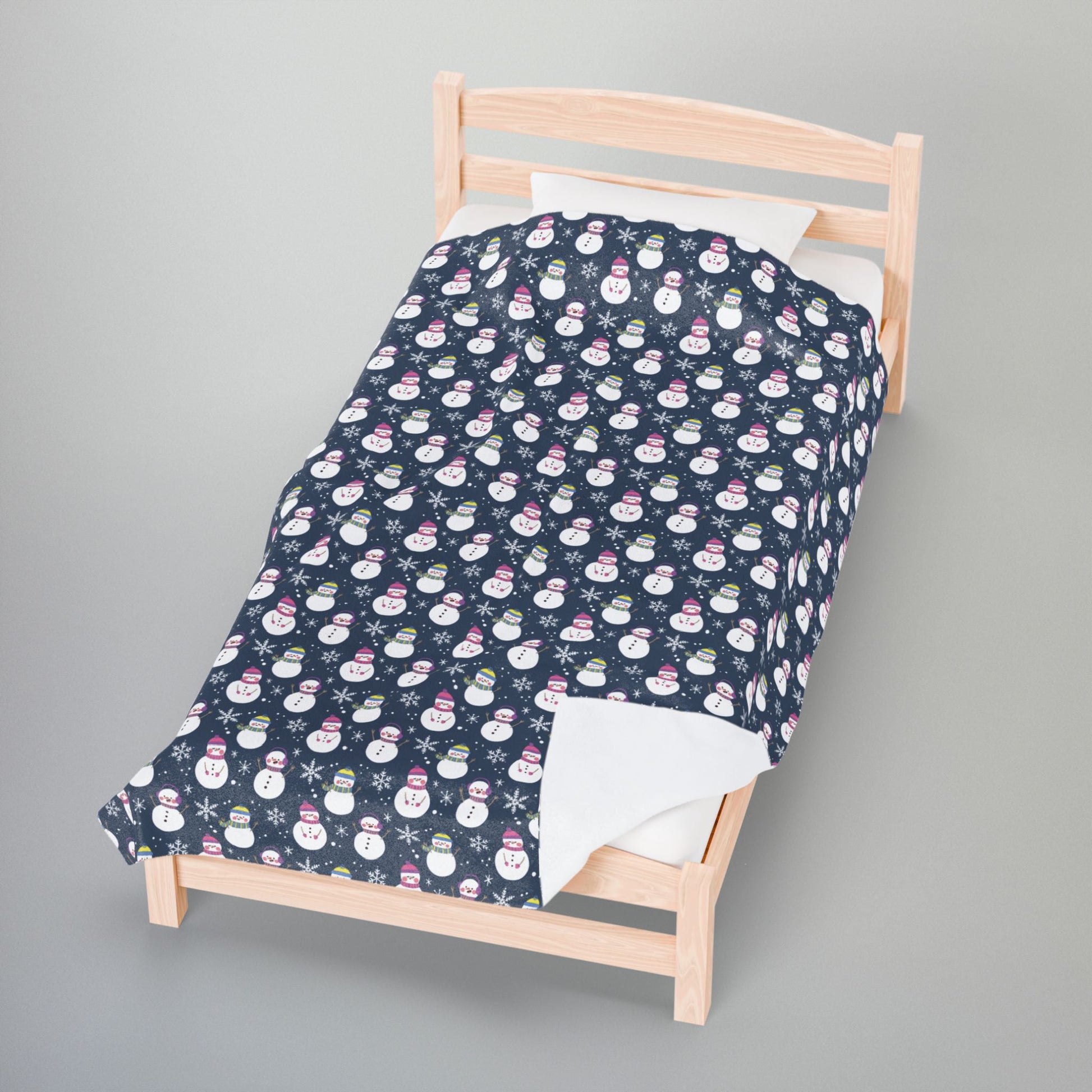 Bigender Pride Snowmen Velveteen Plush Blanket