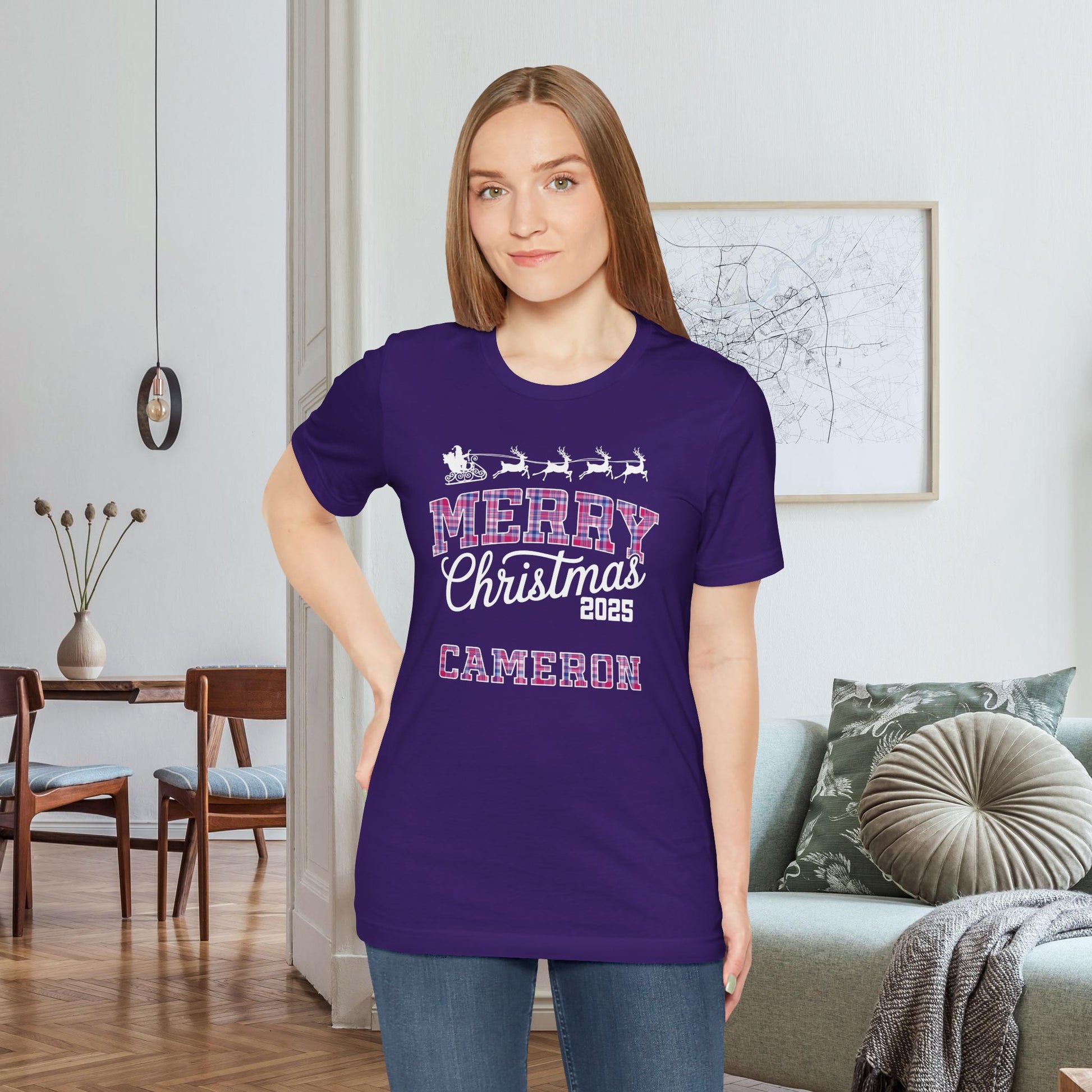 Custom Christmas Bisexual Pride Plaid Pajama Tee Top