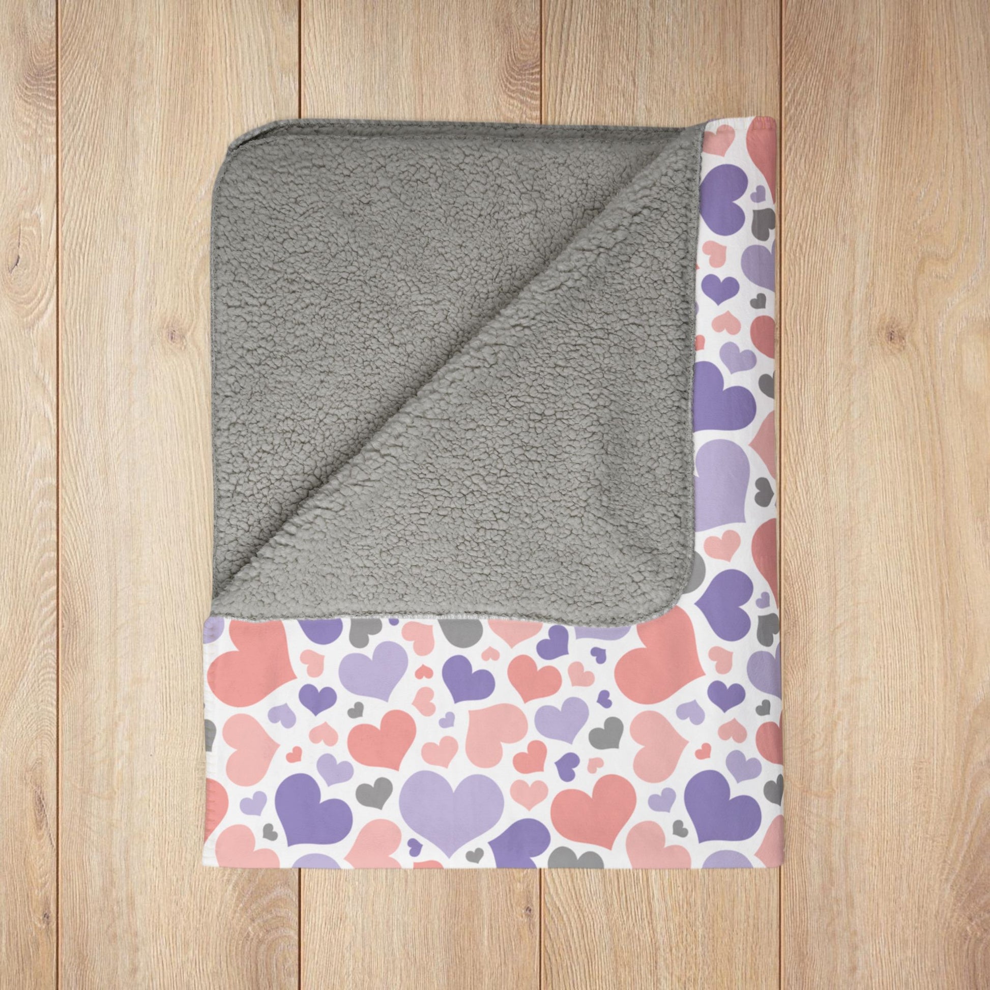 Cupioromantic Pride Valentine’s Day Hearts White Fleece Sherpa Blanket