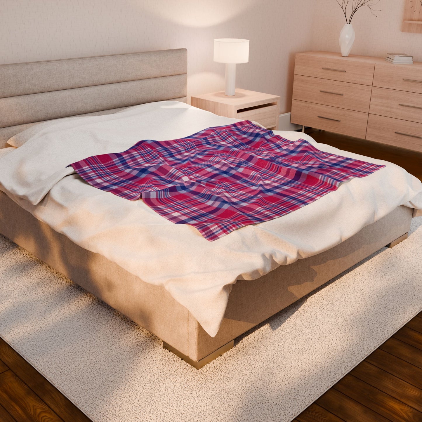 Bisexual Pride Plaid Velveteen Plush Blanket