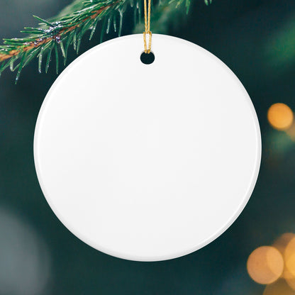 Custom White Ceramic Red Love is Love 2.8" Circle Ornament