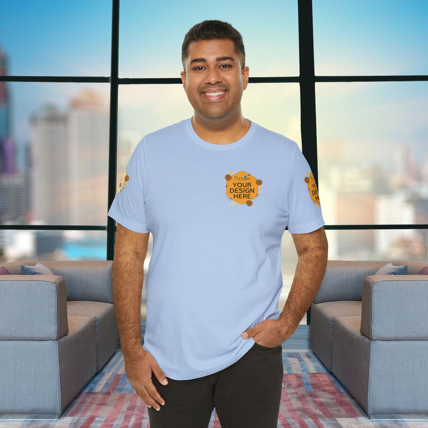 Baby Blue Custom Blue & Teal Tees for BELLA+CANVAS® 3001