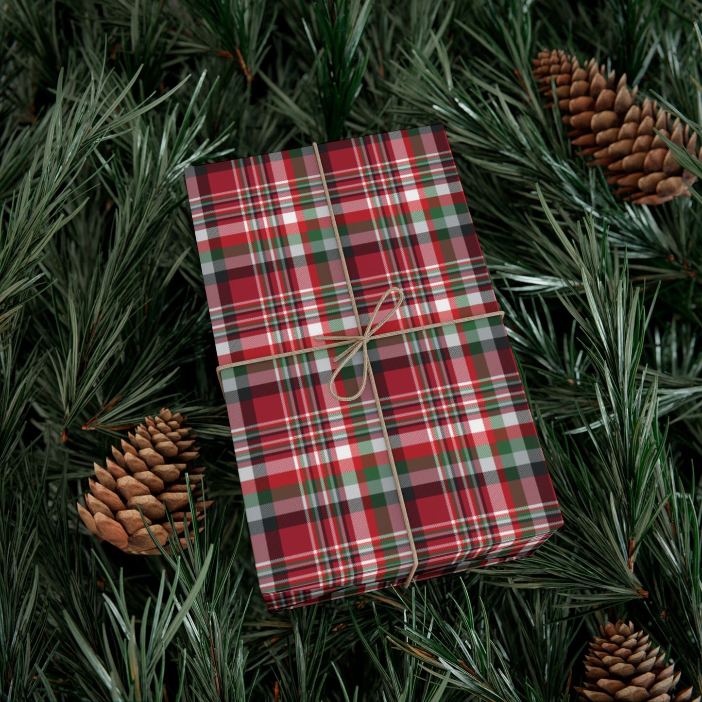 Christmas Red & Black Atlanta GA Plaid Gift Wrapping Paper Roll