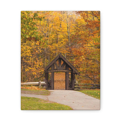 Pont couvert de Seven Bridges Trail à Grant Park dans le sud de Milwaukee Wisconsin, Photographie Canvas Wrap Wall Art