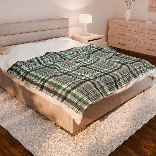 Demiromantic Pride Plaid Velveteen Plush Blanket