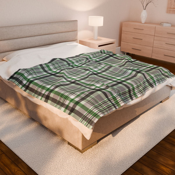 60" × 80" Demiromantic Pride Plaid Velveteen Plush Blanket