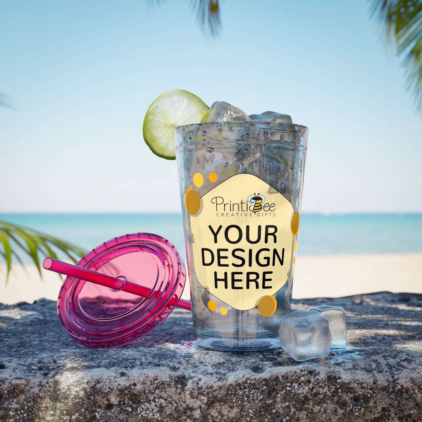 Custom 16oz Tumbler with Straw
