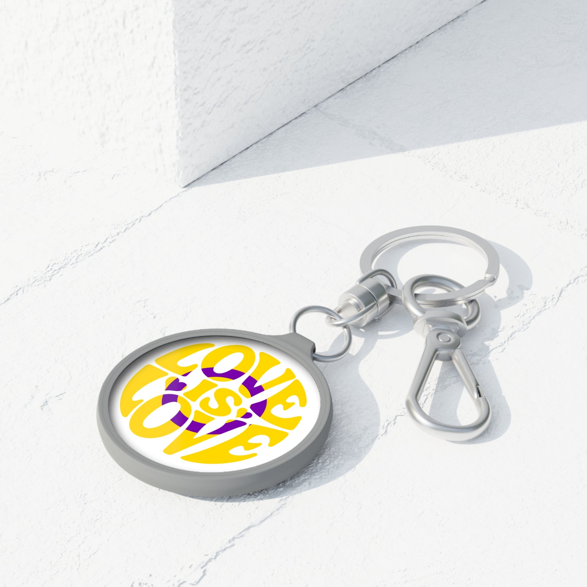 Intersex Pride Love is Love Keychain